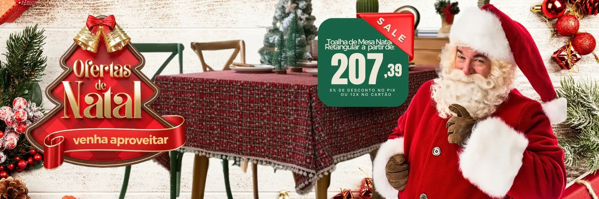 Toalha de Mesa Decoração Mesa Posta de Natal Site Tazmo Casa 
