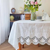 Toalha de Mesa Branca Francesa Toalha de Mesa de Renda Charlotte