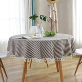 Toalha de Mesa Listrada Cinza