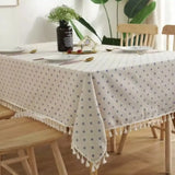 Toalha de Mesa Natal Flor Azul com Borla