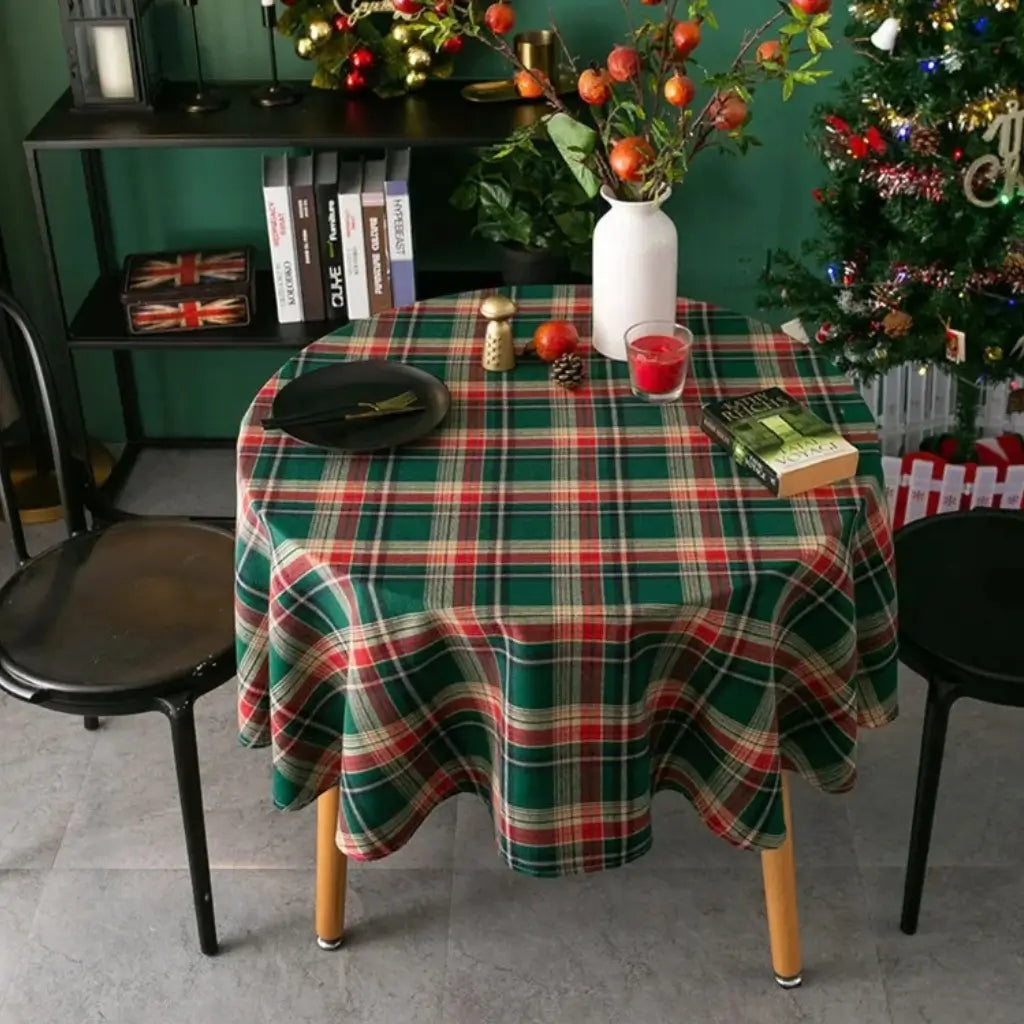 Toalha-de-Mesa-Redonda-Feliz-Natal 	