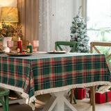 Toalha de Mesa de Natal Xadrez Mesa Posta de Natal Tazmo