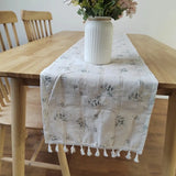 Trilho de Mesa Floral Margarida Caminho de Mesa com Borla Tazmo