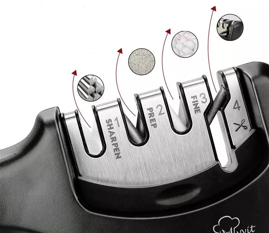 AMOLADOR DE FACAS 3 EM 1 DENVER - AFIADOR FACA E TESOURA. 