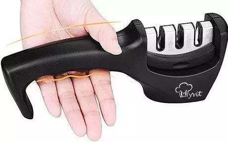 AMOLADOR DE FACAS 3 EM 1 DENVER - AFIADOR FACA E TESOURA. 