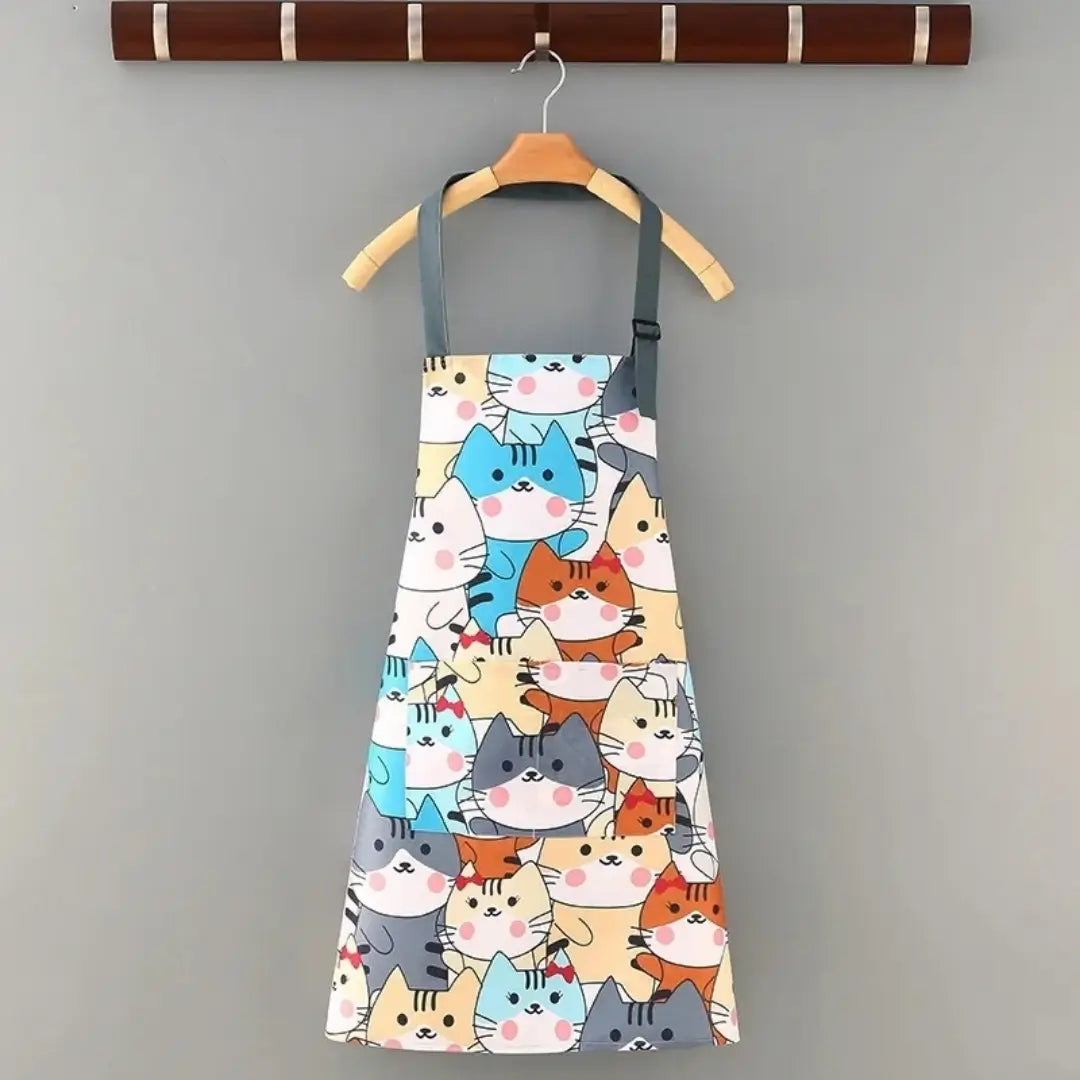 Avental de Cozinha Feminino Impermeável Fashion Cooking de gatinhos para cozinhar ou jardinagem criativa 
