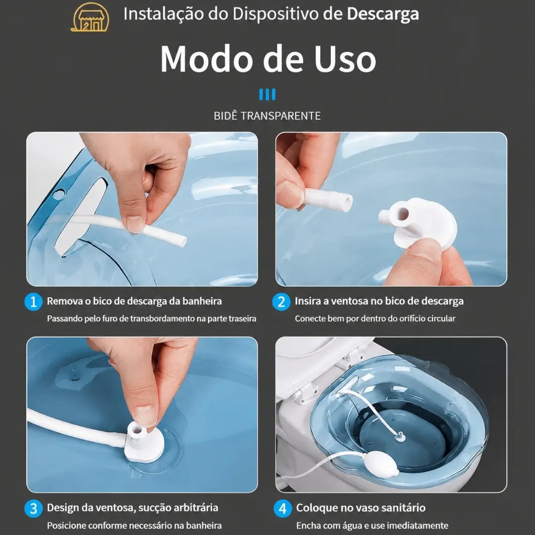 Bacia de banho de assento tratamento medicinal bidê portátil modo de uso