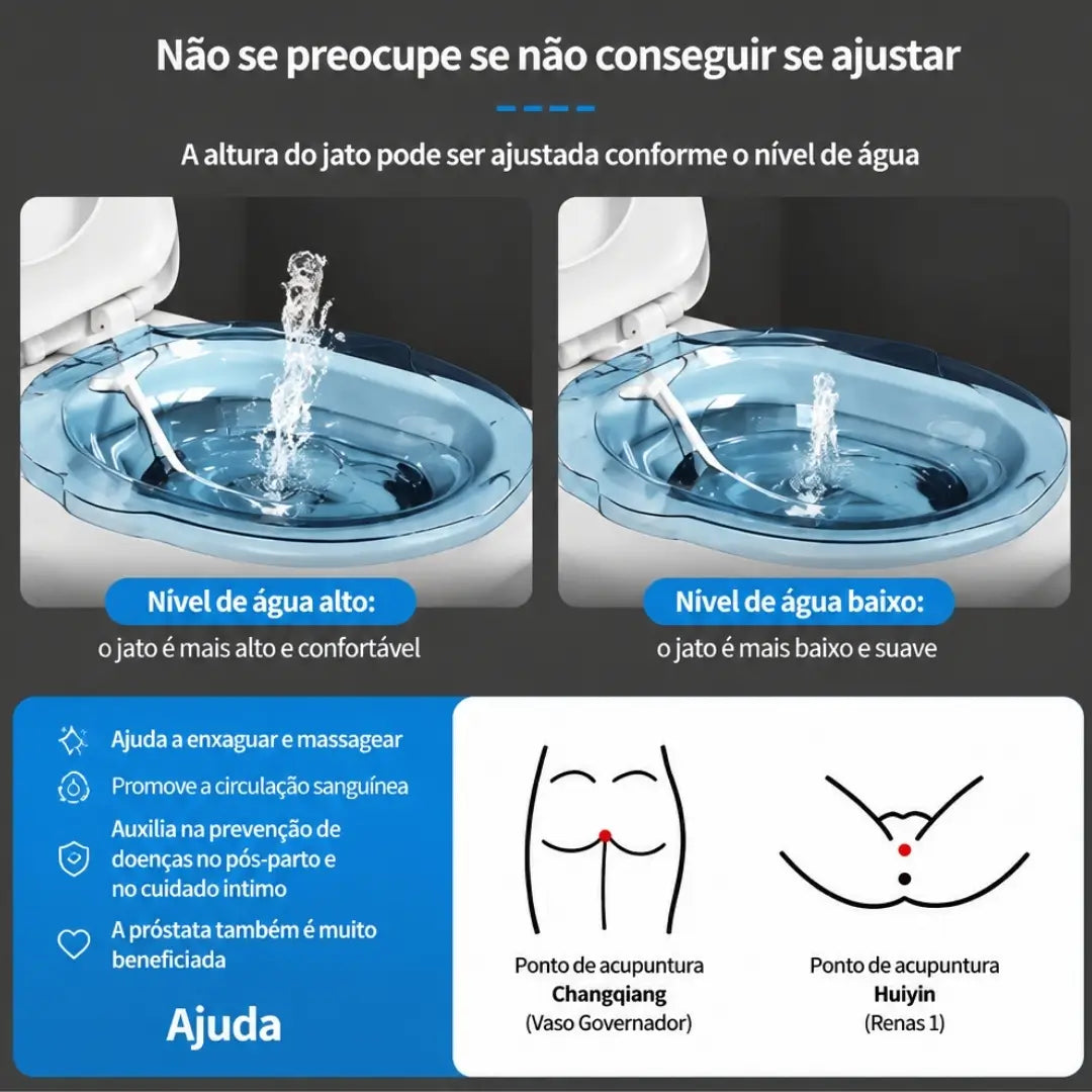 Bacia de banho de assento tratamento medicinal bidê portátil controle a altura do jato de água 