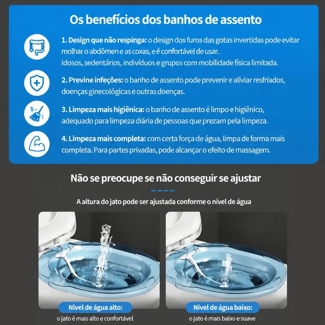 Bacia de banho de assento tratamento medicinal bidê portátil os benefícios dos banhos de assento 