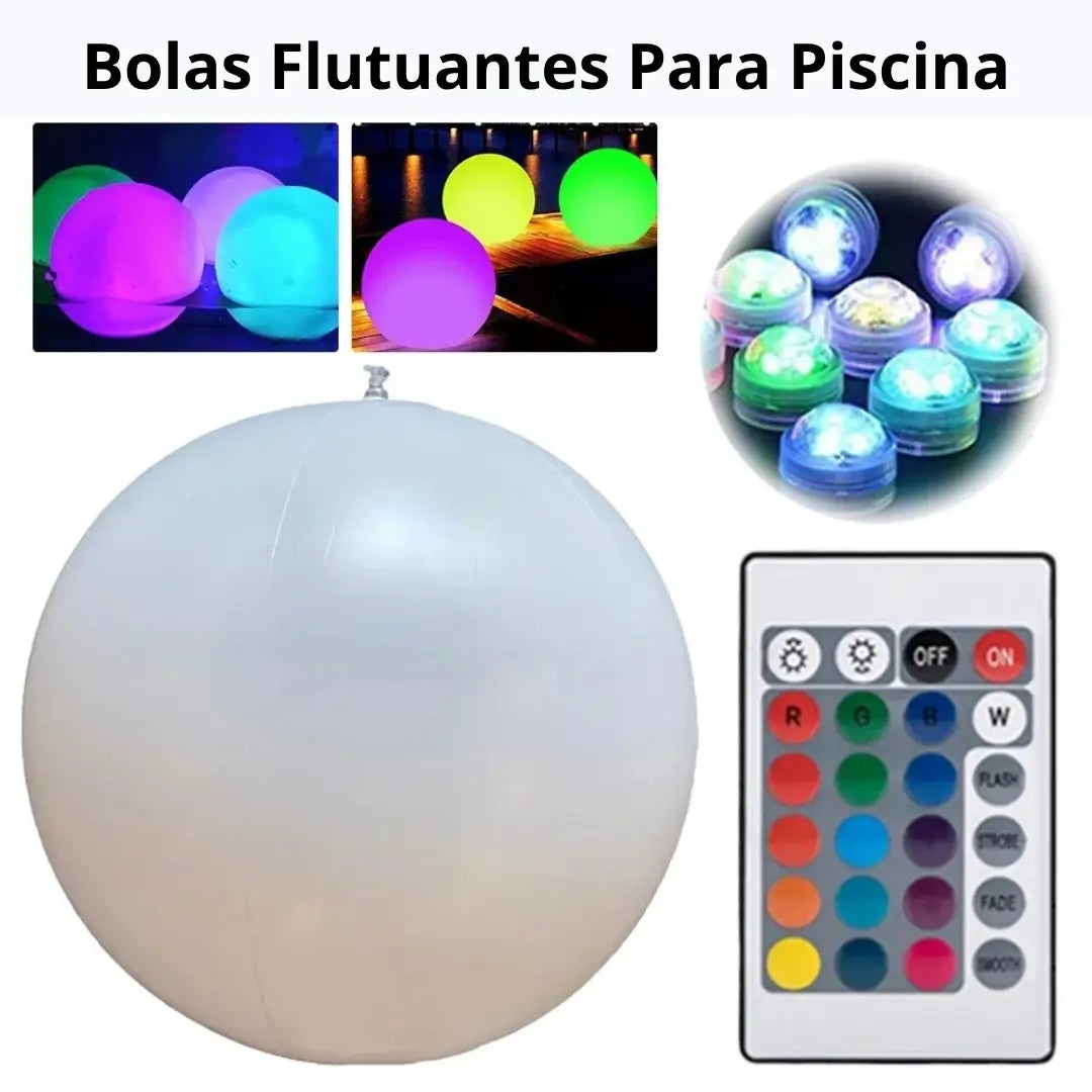 Bola led solar iluminação flutuante Impermeável para piscinas loja tazmo casa  