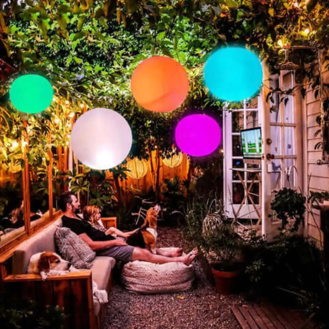 Bola led solar iluminação flutuante Impermeável decoração jardim momentos me família 