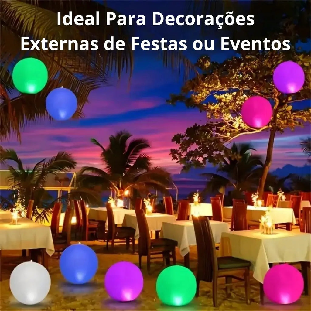 Bola led solar iluminação flutuante Impermeável ideal para decorações externas de festas ou eventos 