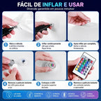 Bola led solar iluminação flutuante Impermeável decoração jardim fácil de inflar e usar