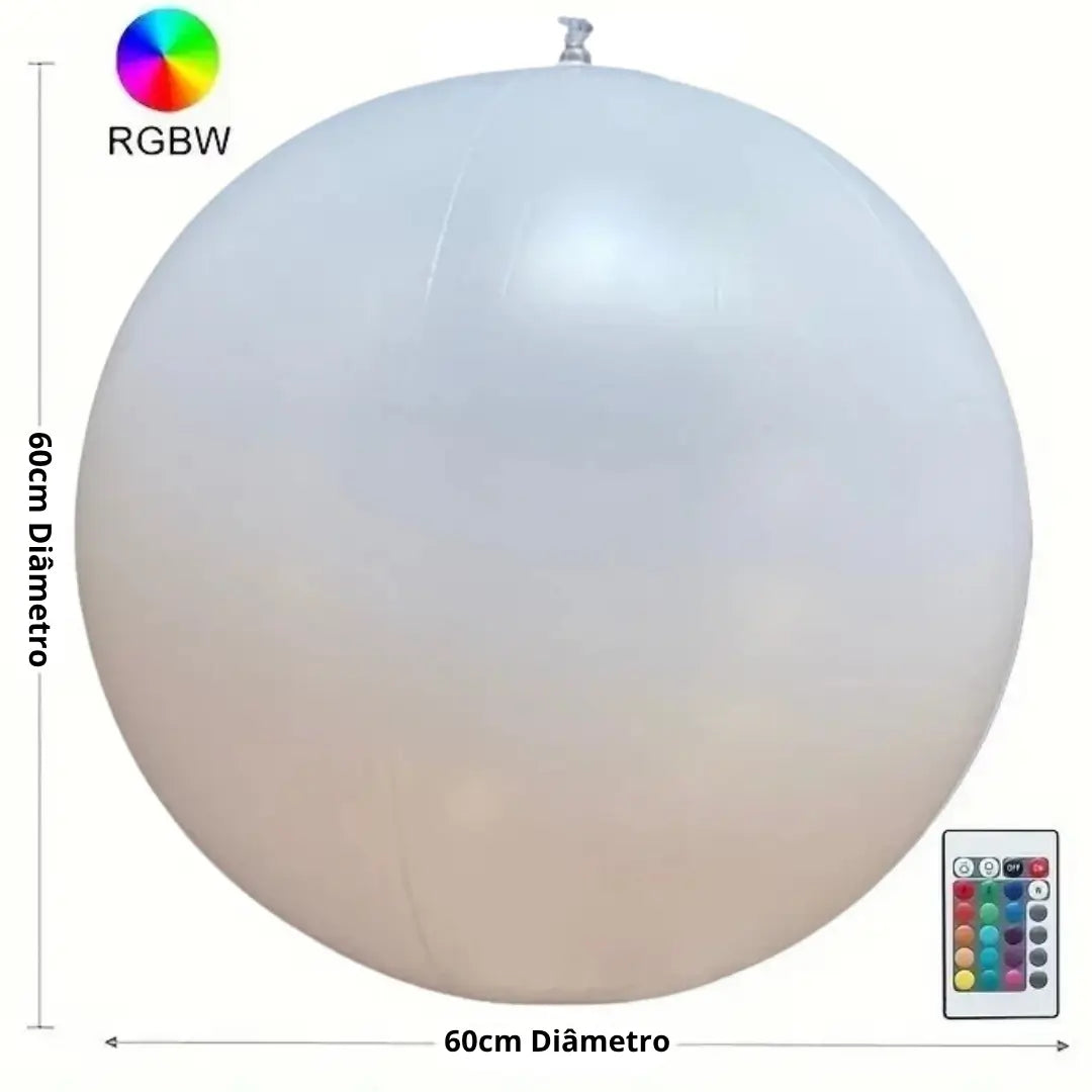 Bola led solar iluminação flutuante Impermeável decoração jardim 60cm de diâmetro 