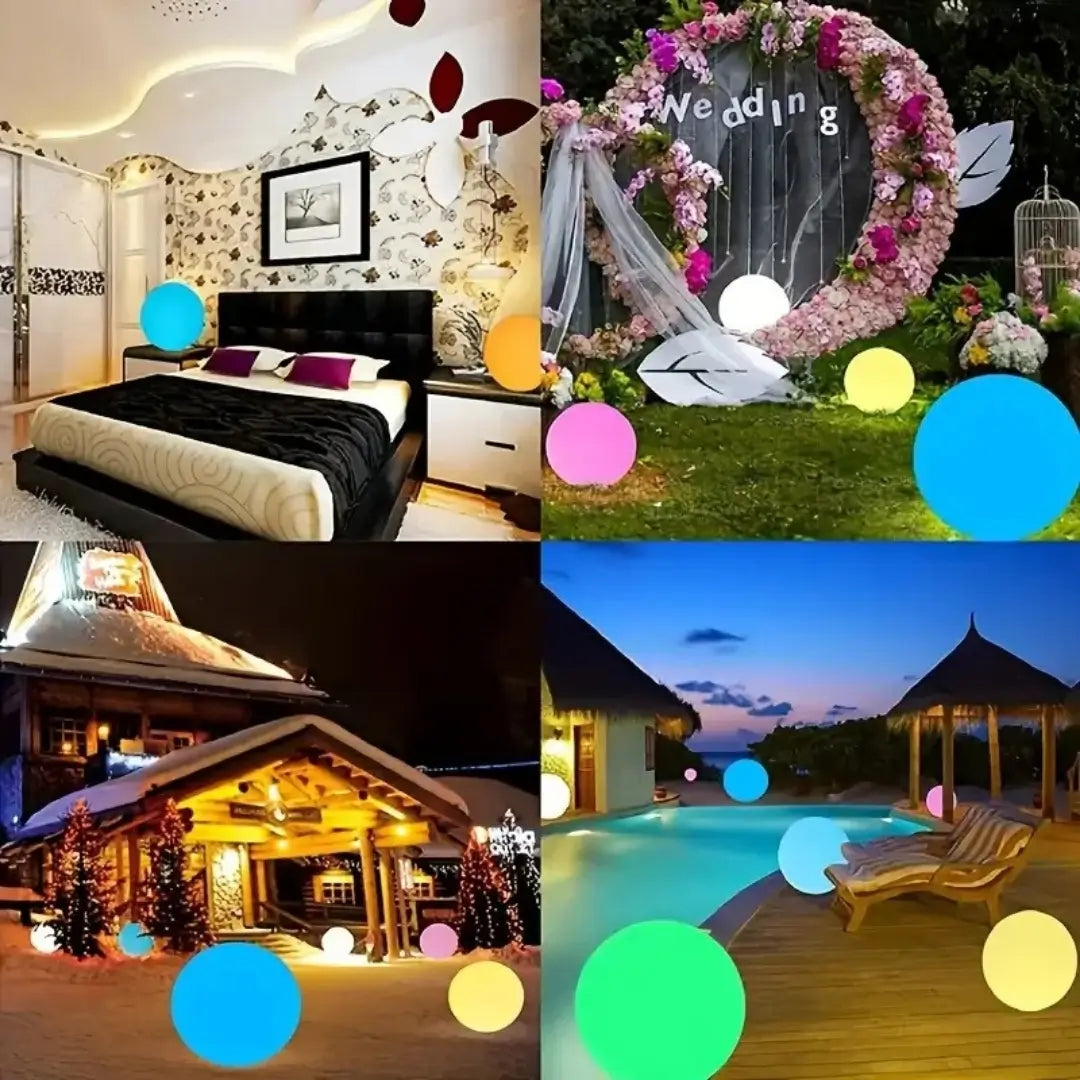 Bola led solar iluminação flutuante Impermeável decoração casamentos, noivados, casa de praia, piscinas e casas de veraneio 