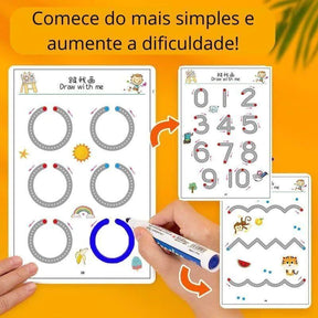 CADERNO EDUCACIONAL MAGIC BOOK 136 PÁGINAS, PRÁTICA MÁGICA PARA CRIANÇAS.