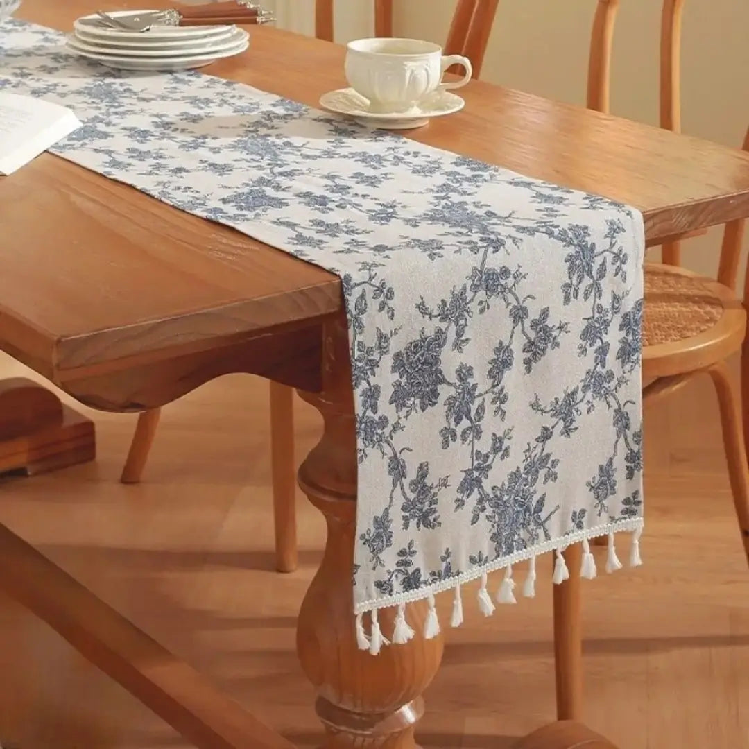 Caminho de mesa royal blue trilho floral orquídea vintage para mesa rústica amadereida decoração mesa posta 