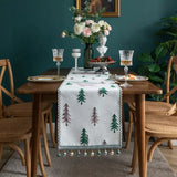 Passadeira de Mesa Árvore de  Natal Verde com Rosa