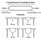 Caminho de Mesa Natal com Borla Trilho de Mesa Merry Christmas Tazmo Casa Medidas e Tamanho 