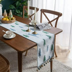 Caminho de Mesa Natal com Borla Trilho de Mesa Merry Christmas Tazmo Casa Decoração Mesa Posta Jantar 
