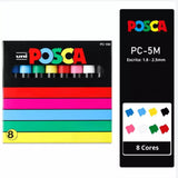 Caneta Posca Kit PC - 5M (8 Cores)
