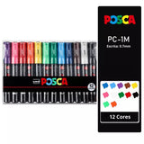 Caneta Posca Kit PC - 1M (12 Cores)