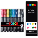 Caneta Posca Kit PC - 1M (8 Cores)