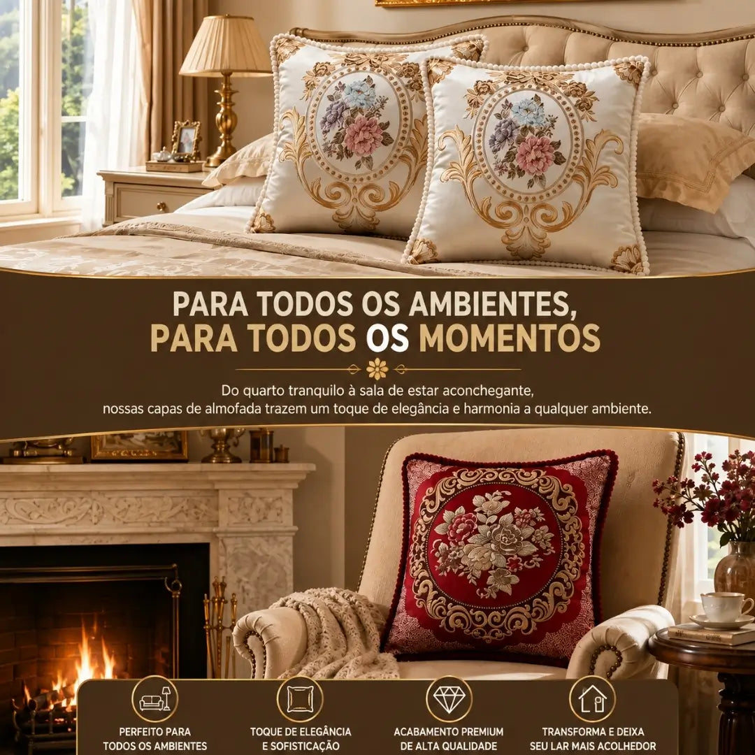 Capa de almofada bordada decorativa monarca elisabeth para todos os ambientes para todos momentos na sua casa 