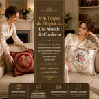 Capa de almofada bordada decorativa monarca Elisabeth toque de elegância para vários ambientes da casa 