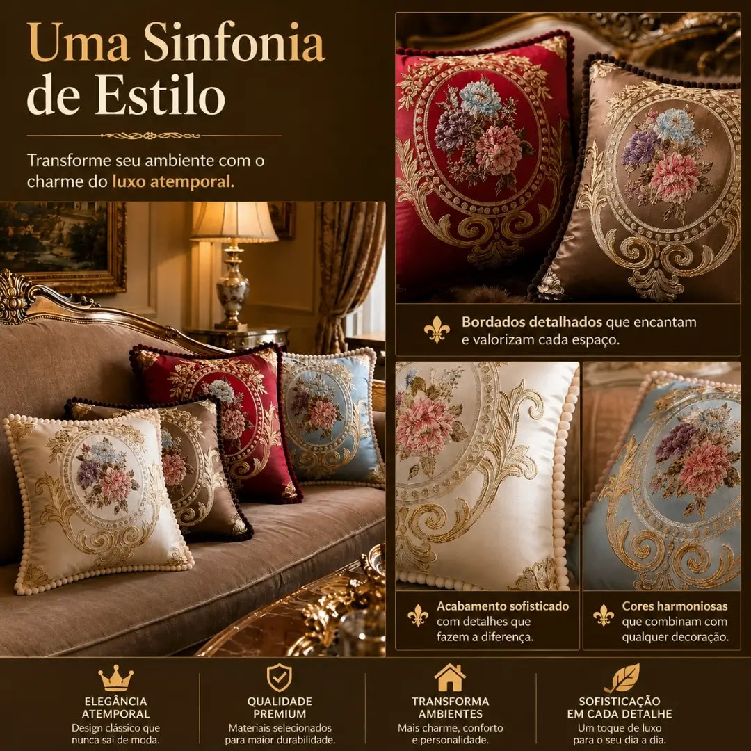 Capa de almofada bordada decorativa monarca Elisabeth característica e benefícios tazmo casa   