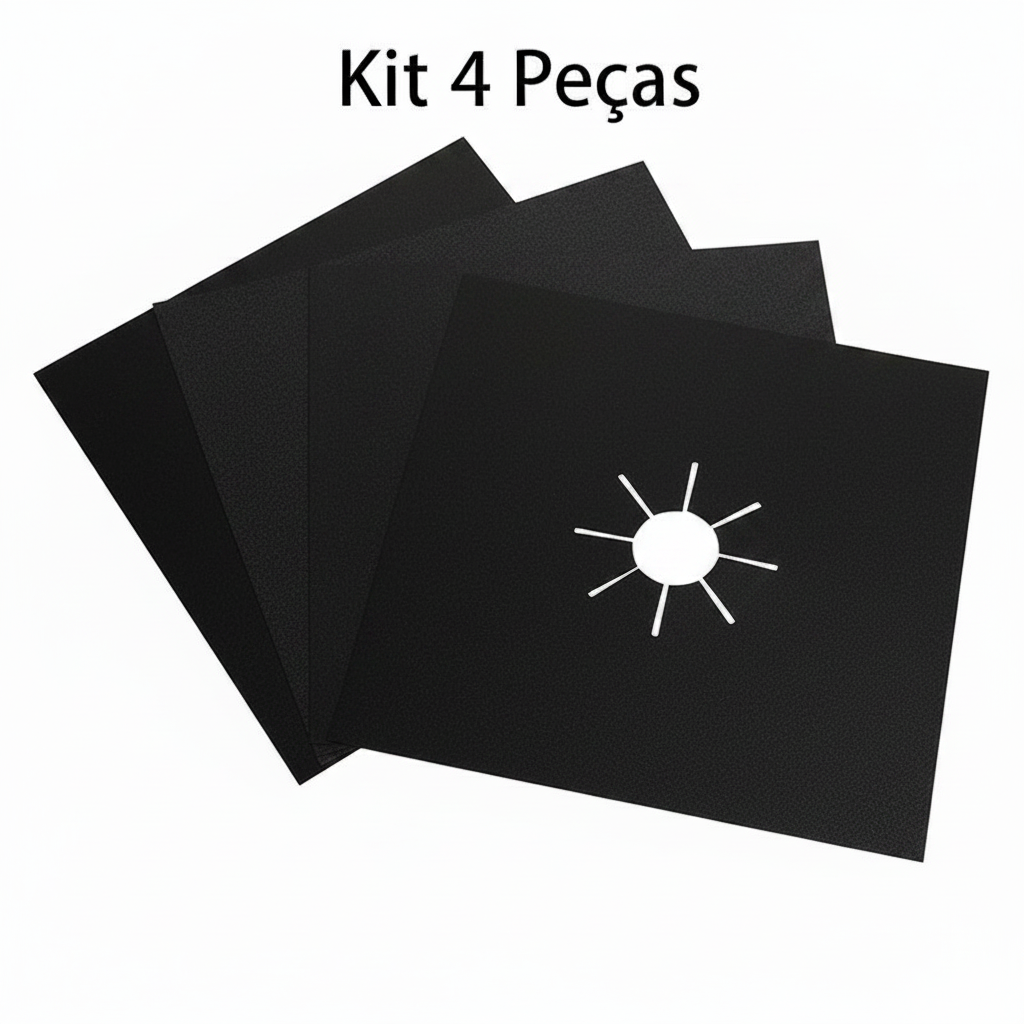 Kit 4 Peças Preta Protetor de Fogão Fribraton tazmo 