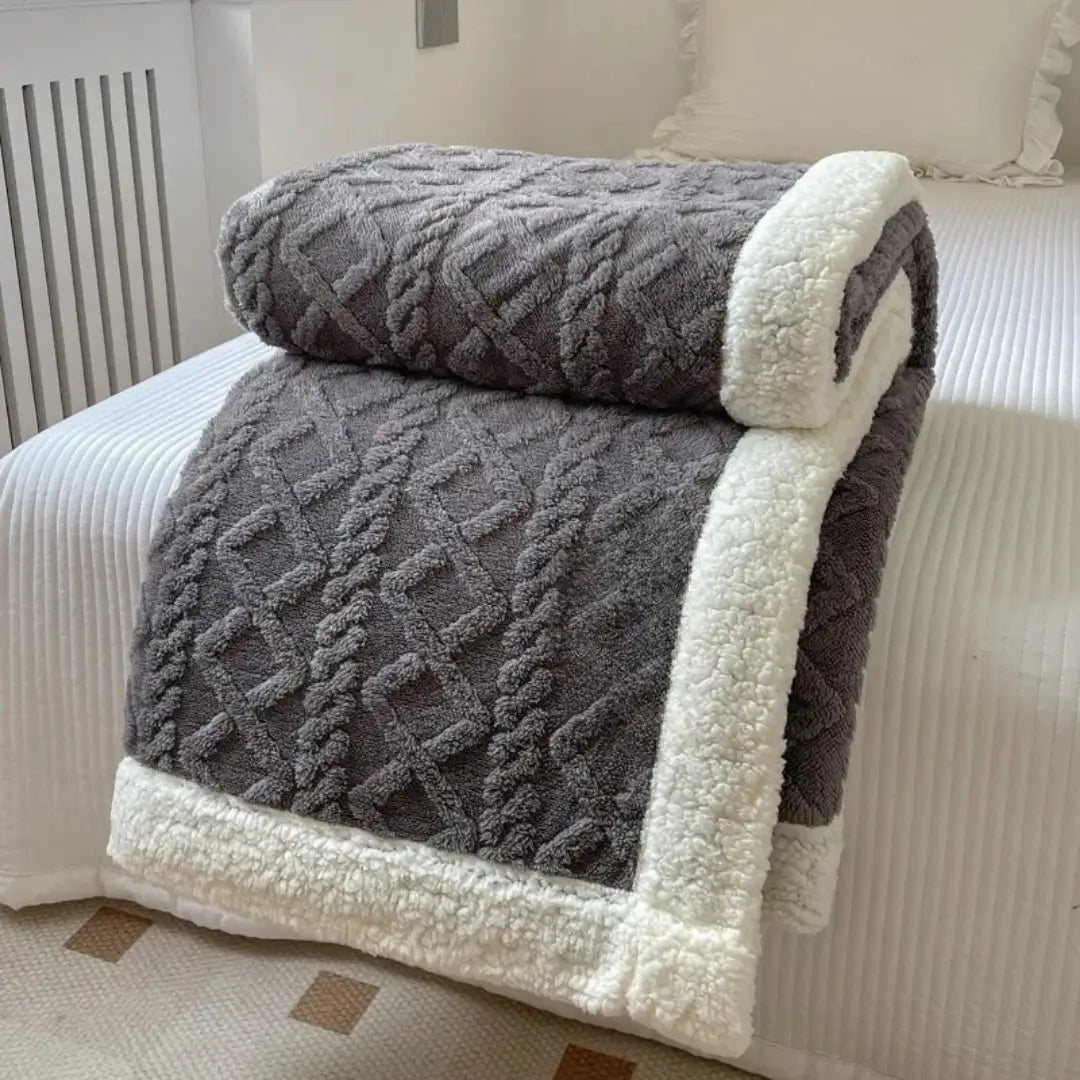 Cobertor térmico aquecido grosso Cashmere tazmo casa cinza  