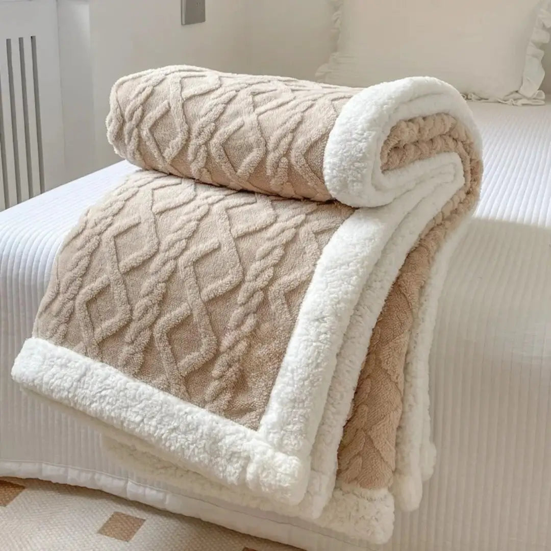 Cobertor térmico aquecido Cashmere bege tazmo casa  