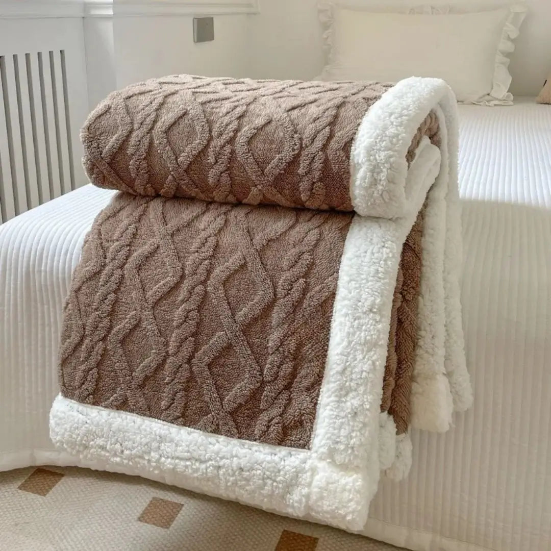 Cobertor térmico aquecido Cashmere  marrom tazmo casa  