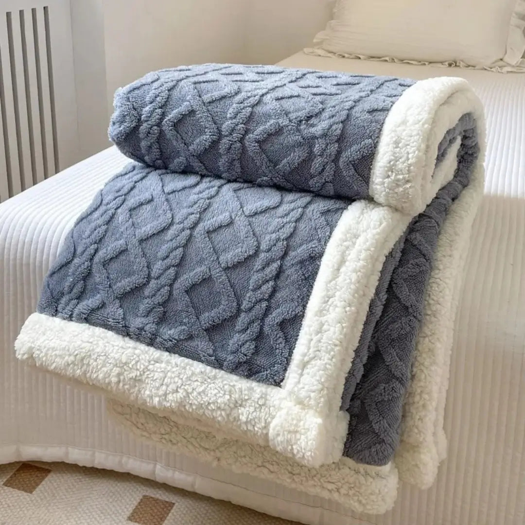 Cobertor térmico aquecido grosso Cashmere tazmo casa azul 