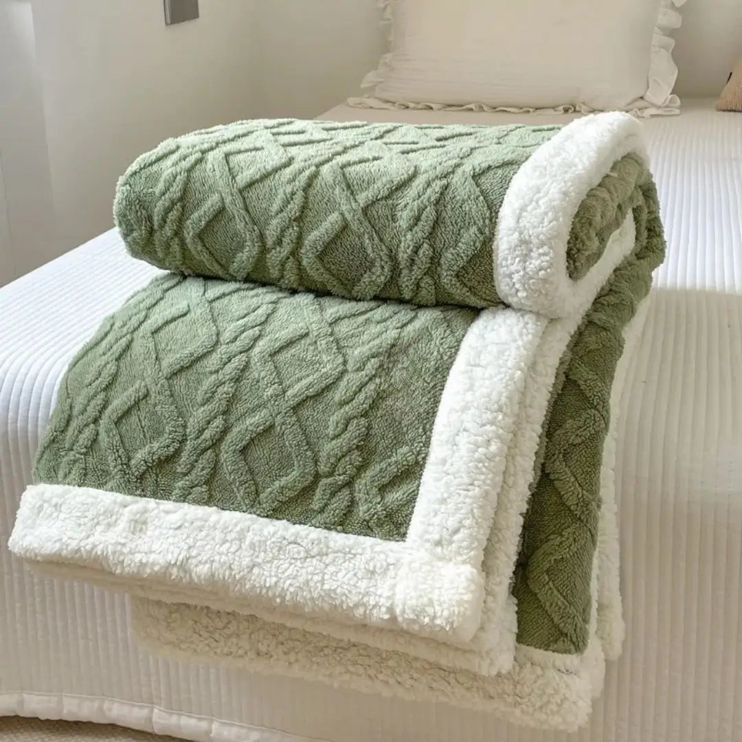 Cobertor térmico aquecido grosso Cashmere verde tazmo casa