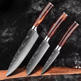 Kit de Faca (Conj 3pç /  Chef 8 + Santoku 5 + Frutas 3.5 Polegadas)