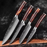 Kit de Faca (Conj 4pç / Chef 8 + Desossar 6 + Santoku 5 + Frutas 3.5 Polega)das