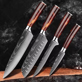 Kit de Faca (Conj 4pç /  Chef 8 + Santoku 7 + Desossar 6 + Frutas 3.5 Polegadas)