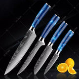 Jogo de Facas (Conj 4Pç / Chef 8 + Desossar 6.5 + Santoku 5 + Frutas 3.5 Polegadas)