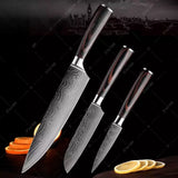 Kit de Faca (Conj 3pç / Chef 8 + Santoku 5 + Frutas 3.5 Polegadas)