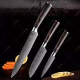 Kit de Faca (Conj 3pç / Carne 8 + Santoku 5 + Frutas 3.5 Polegadas)