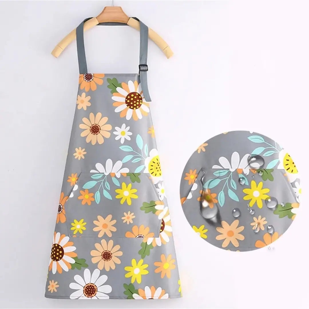 Avental de Cozinha Feminino Impermeável Fashion Cooking mostrando água não passando pelo avental 