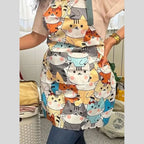 Avental de Cozinha Feminino Impermeável Fashion Cooking gatinhos foto real de mulher usando tazmo casa 