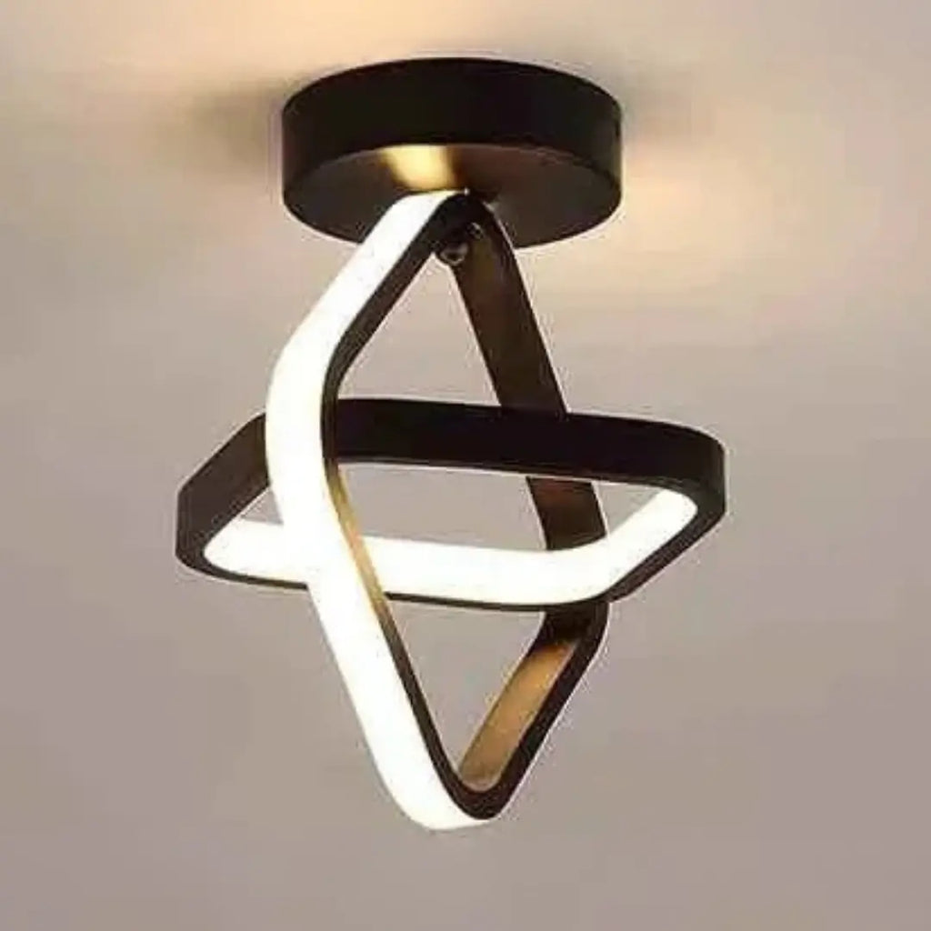Luminária de teto led moderno lustre minimalista preto tazmo casa triangular decoração sala 