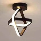 Luminária de teto led moderno lustre minimalista preto tazmo casa triangular decoração sala 