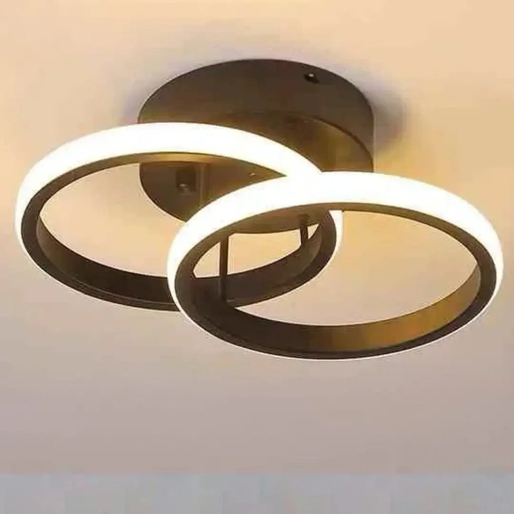 Luminária de teto led moderno lustre minimalista preto tazmo casa redondo
