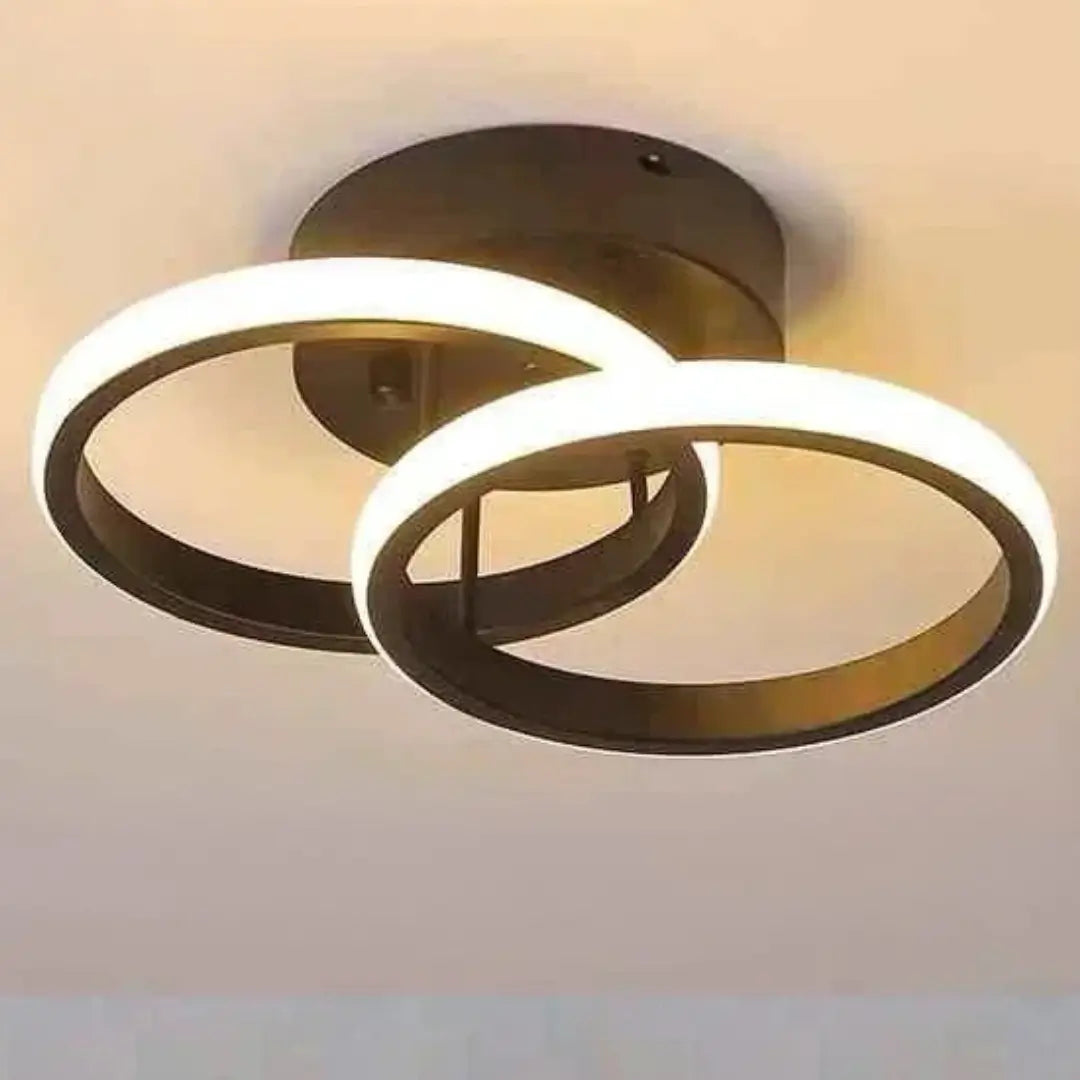 Luminária de teto led moderno lustre minimalista preto tazmo casa redondo
