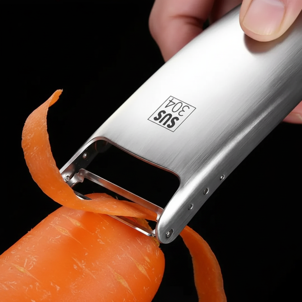 descascador de nox cortador de frutas e legumes utensilio gourmet close-up lâmina rotativa descascador inox