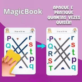 CADERNO EDUCACIONAL MAGIC BOOK 136 PÁGINAS, PRÁTICA MÁGICA PARA CRIANÇAS.
